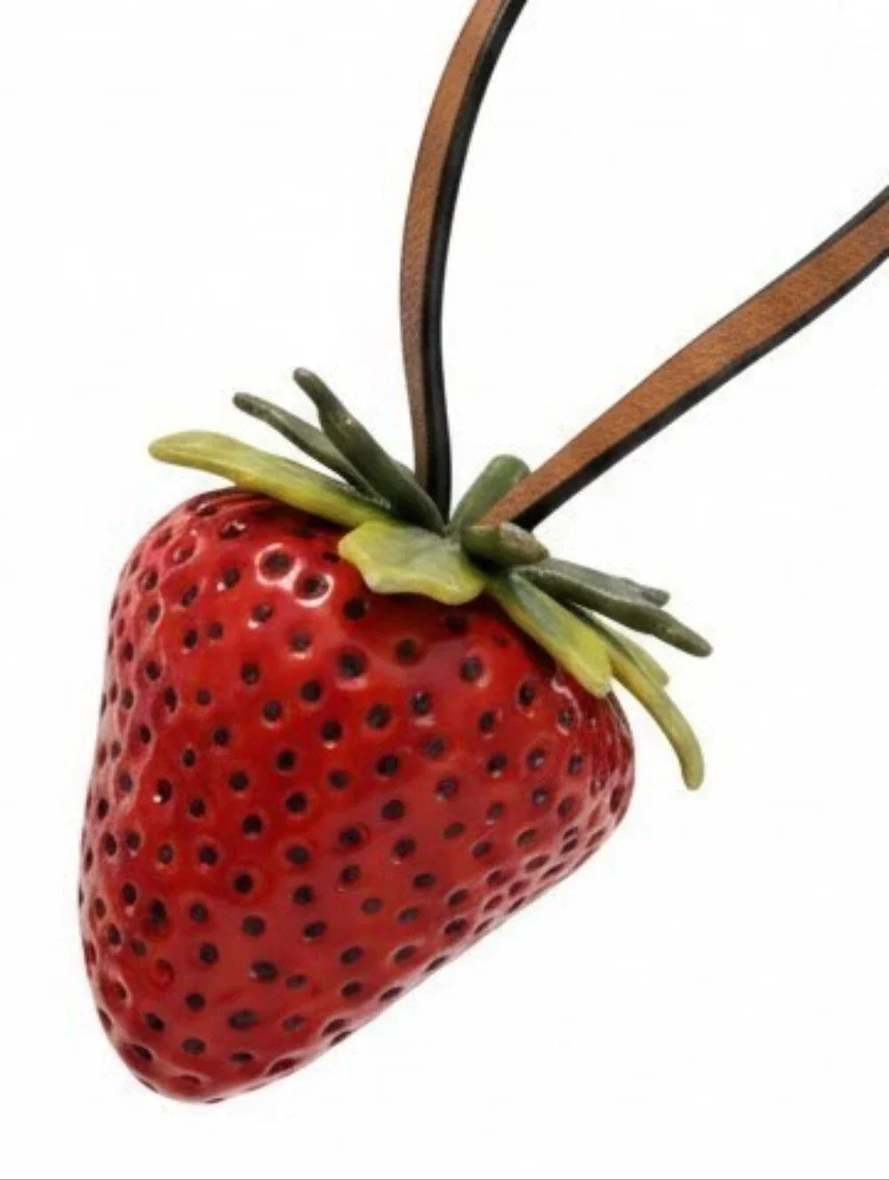 NWT Strawberry Pendant PURSE CHARM - Brown Strap